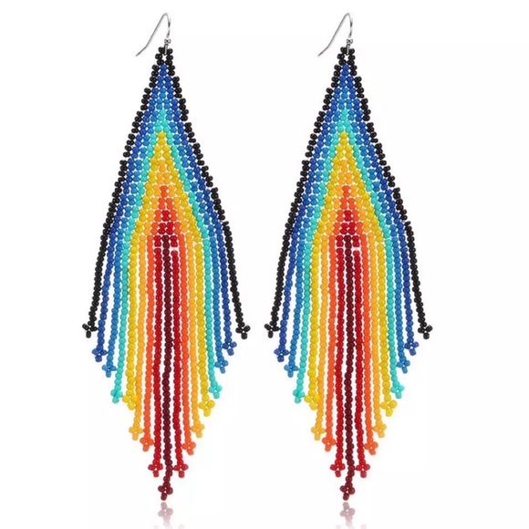 Free People Jewelry - 🌈2/$30 New Free People Beaded Rainbow Earrings